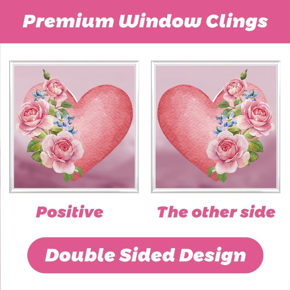 Bow Flower Rose Glass Electrostatic Film PVC Flower Electrostatic Decal Store