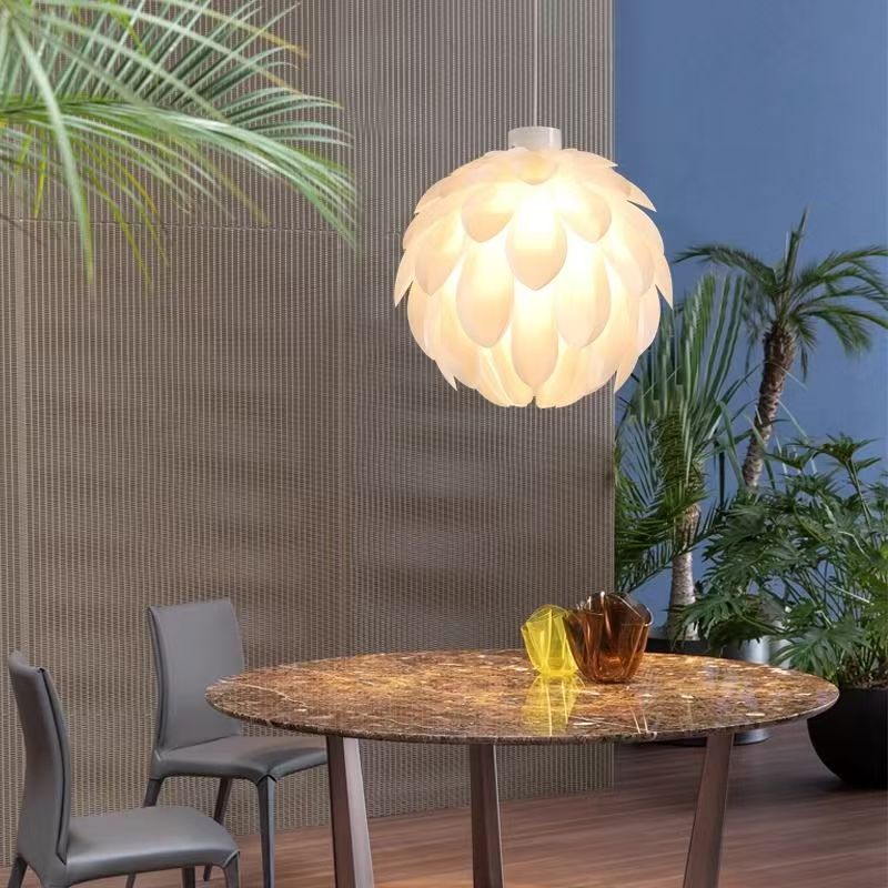 Pinecone Flower Ball Bedroom Living Room Pendant Light Lampshade Minimalist Style PP Petal Restaurant Bar Counter Pendant Light Cover Diameter -40cm