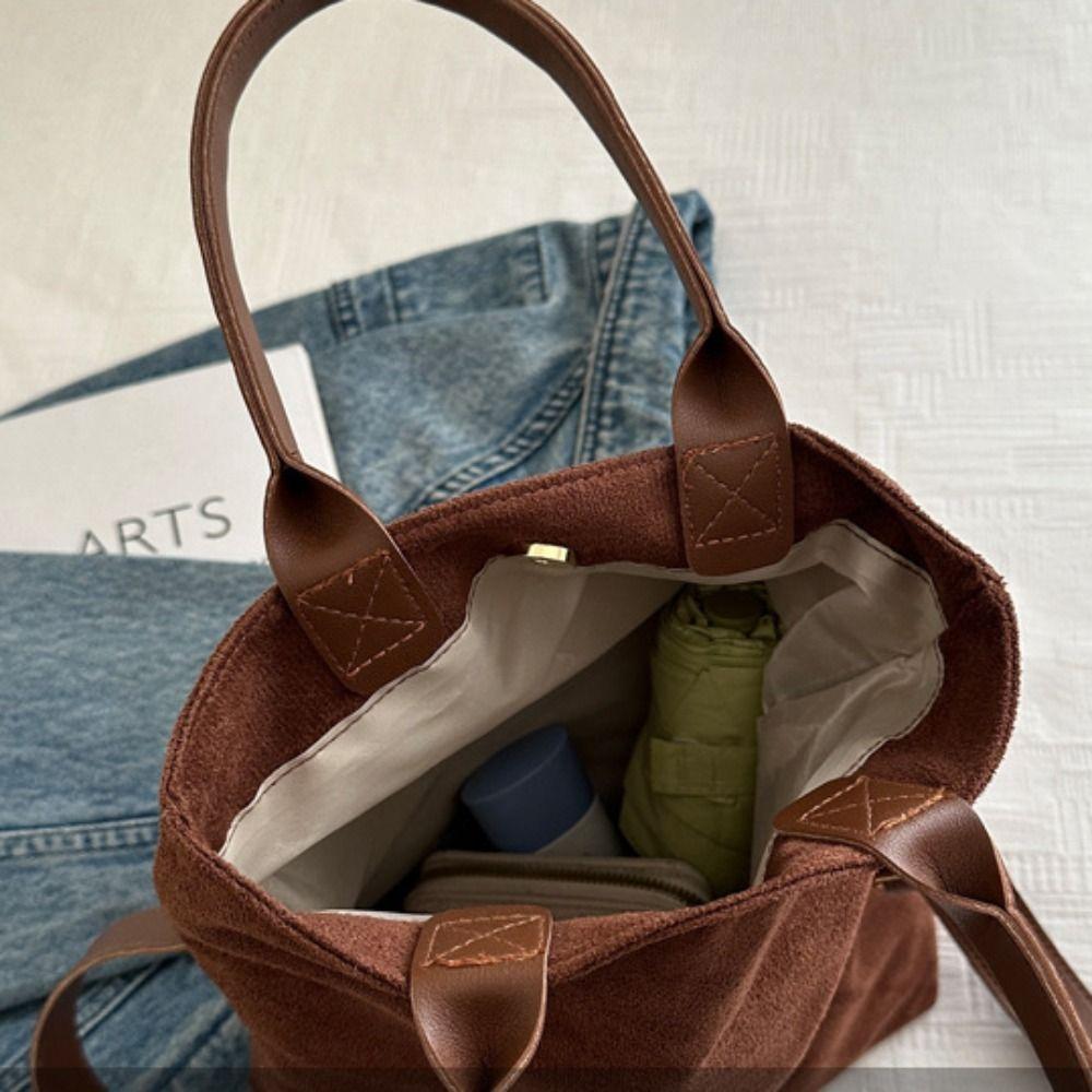 Brown Vintage PU Crossbody Bag Handbag Female Tote Bag Creative Suede Velvet Shoulder Bag Outdoor