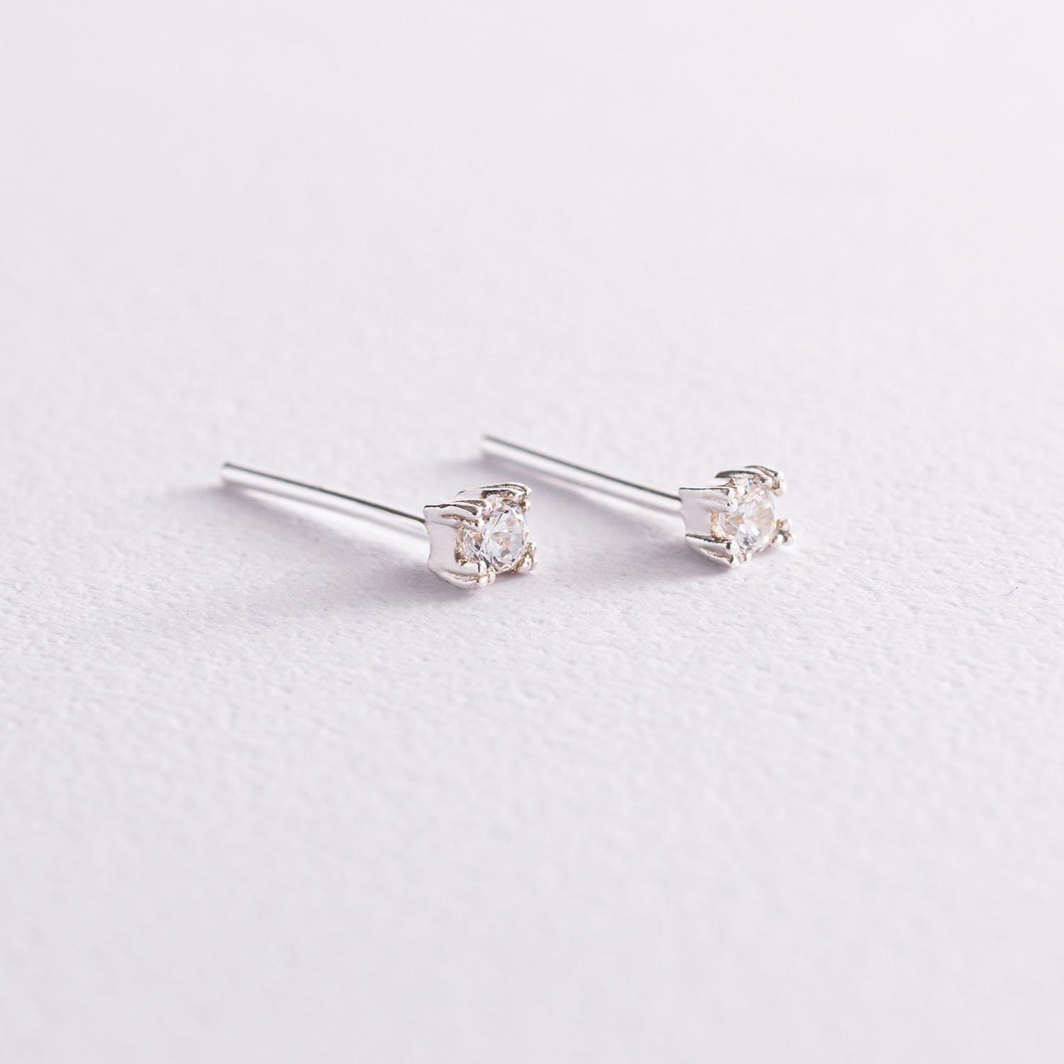 

Срібні сережки-підвіски з фіанітами Oniks срібний