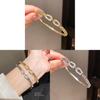 Minimalist Gold Plated Zircon Double Band Bracelet For Fashionable Women