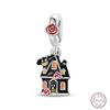 Halloween Charm Bead Pendant copper Pumpkin Witch Doll Skeleton Mummy Candy Compatible With Authentic Bracelets Do It Yourself Jewellery