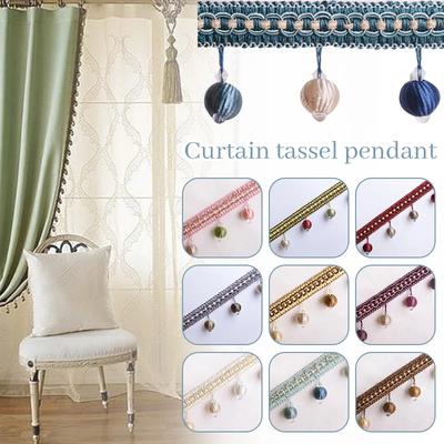 5.5M Curtain Sewing Tassel Fringe Lace Crystal Beads Weave Ball Trim Upholstery Home Decor Elegant Delicate Curtain Accessories