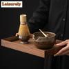 Japanese Coarse Pottery Matcha Tea Set Bamboo Tea Brush Ceramic Tea Bowl Composition Chinese Traditional Tea Tools Holiday Gifts