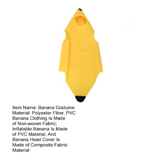 Gelbes Bananenkostüm Kinder Erwachsene Ärmelloser Jumpsuit Bananen-Outfit Weihnachten Halloween Cosplay Ausgefallenes Party-Verkleiden Fruchtkleidung