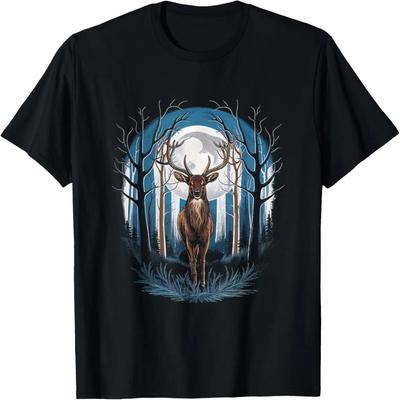 Bio Hirsch Tier Wild Wald Natur Jagd Jäger T-Shirt