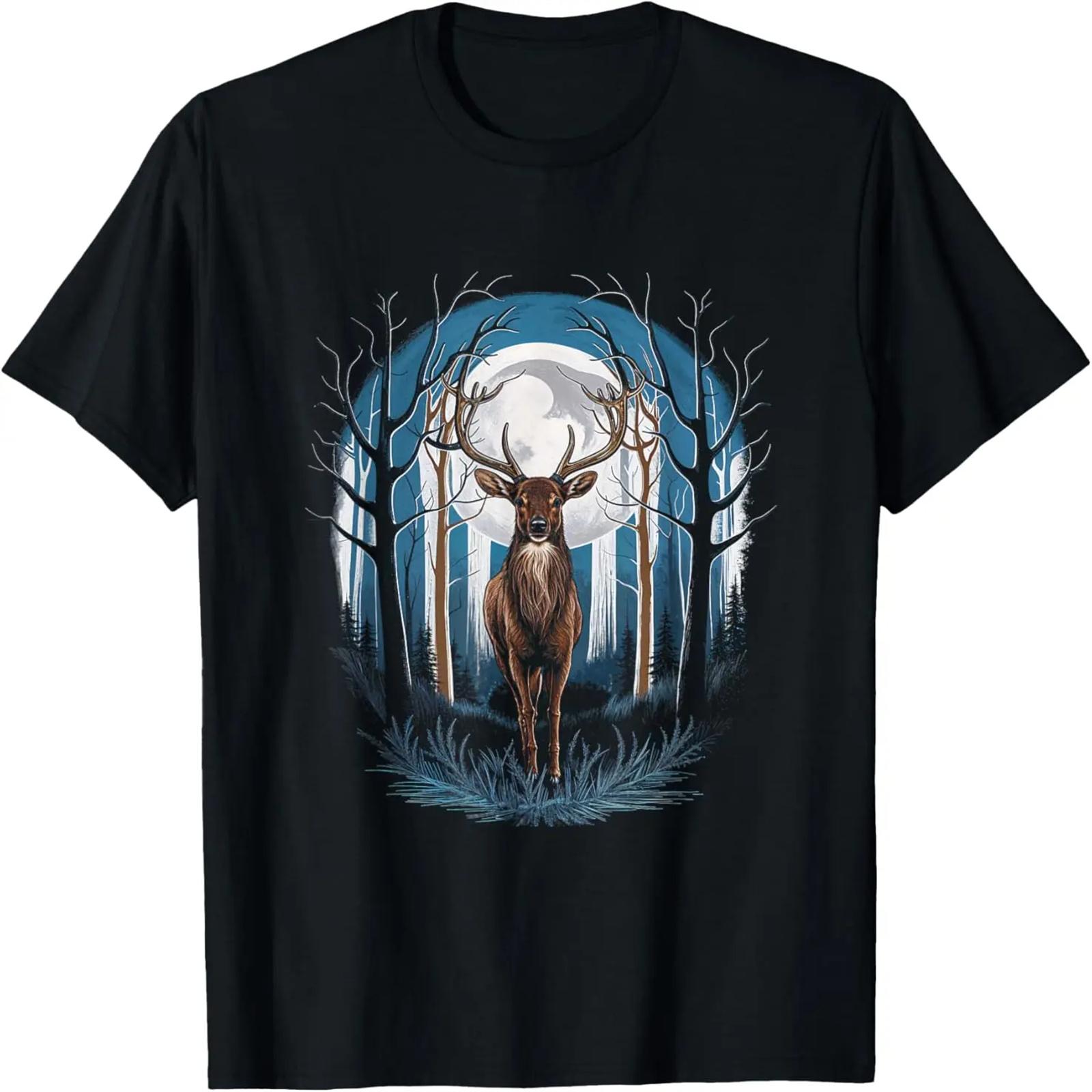 Organic Deer Animal Wild Forest Nature Hunting Hunter T-Shirt S