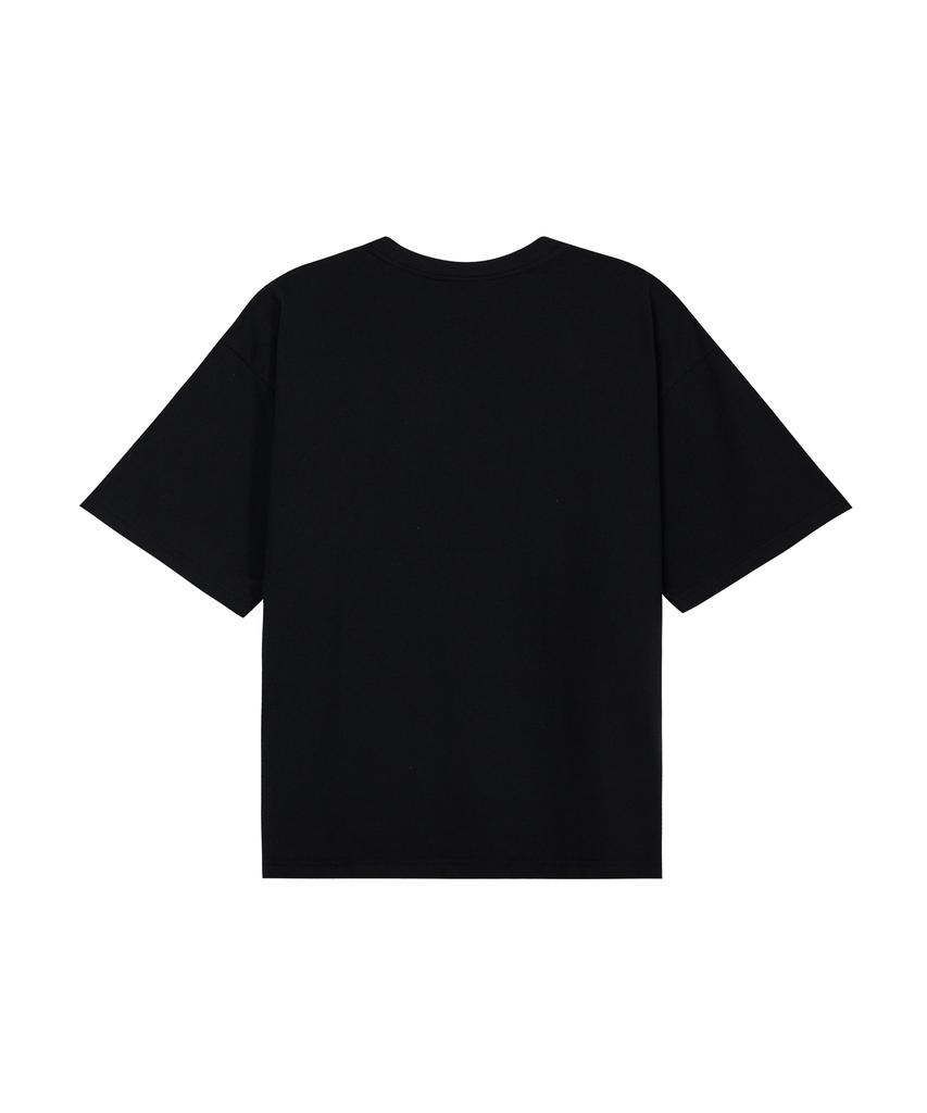 OUNDERR Mono Collection Cat Short Sleeve T-Shirt (Black)
