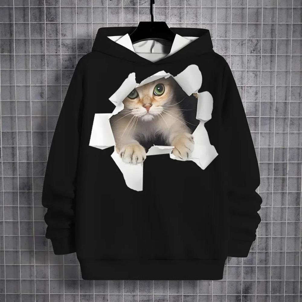 Fashion Men and Women's Hoodies Cartoon Animal 3D Print O-Neck Pullover Casual Outdoor Sweatshirt Kids T-shirt Top Clothing