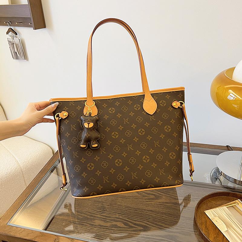 New bag women's fashion large-capacity commuter shoulder bag retro printed tote bag trendy shoulder women's bag