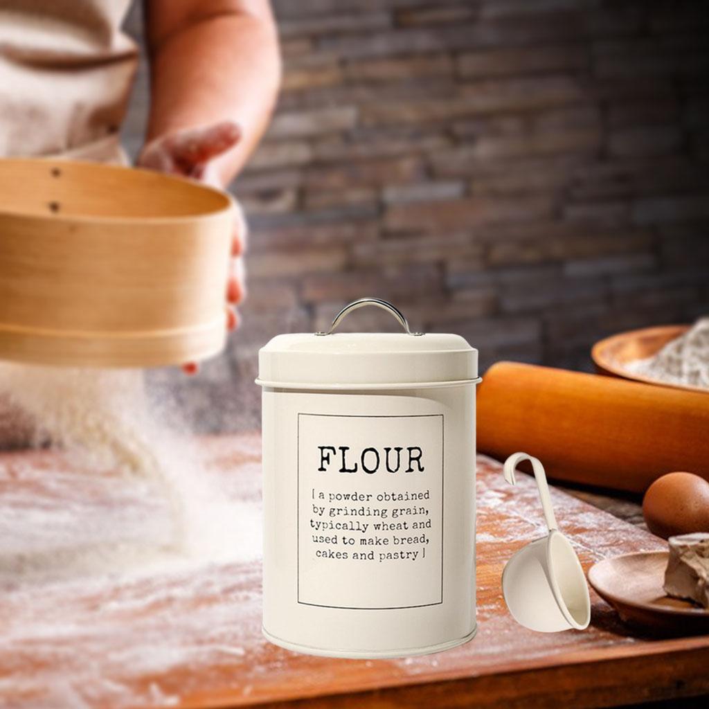 Vintage Style Metal Storage Canister - 3L Capacity, Airtight Lid