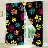 2pcs Colorful Pet Paw Print Pattern Curtains, Designed for Light Blocking, Premium Material, Suitable for Pet Lover's Room, Livi