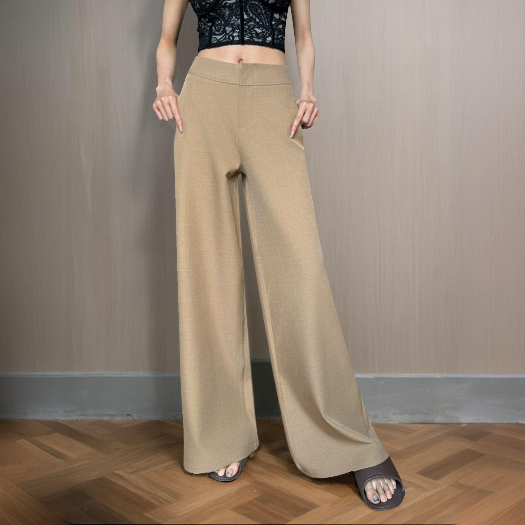 

Elegant 2026 Draped High-Waist Wide-Leg Slimming Suit Pants - Casual Floor-Length S 40-47kg