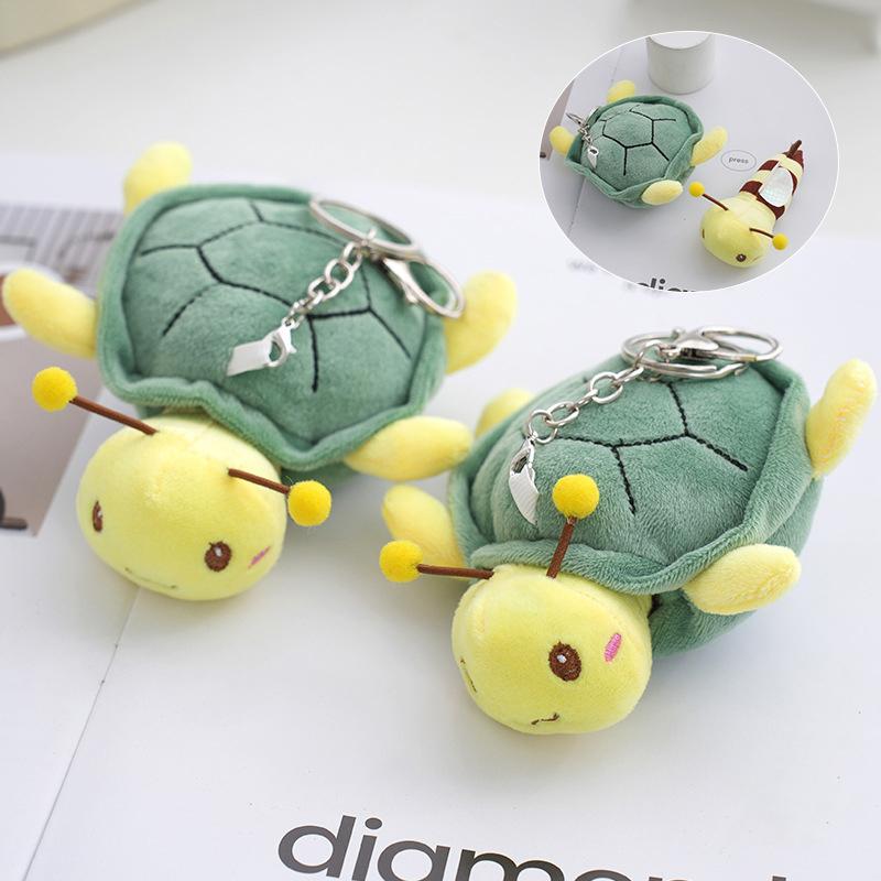 Cute Turtle Mini Keychain Plush Stuffed Toys Tortoise Cartoon Dolls Soft Animal Small Pendant Bag Ornaments Decor Kid Girl Gifts