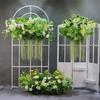 Korean-Style Silk Floral Art Décor for Wedding Hall Backgrounds: Green Plants and Forest-Inspired Arrangements
