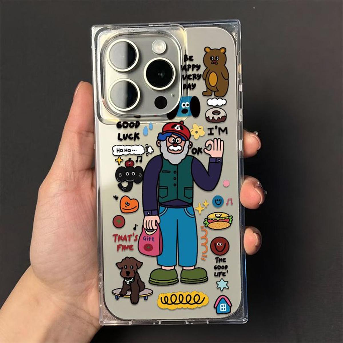 

For IPhone15promax Shell for Apple Mobile Phone Protective Cover Silicone Air Bag Anti-fall Shell Creative Ice Crystal Cube For iPhone 17PROMAX