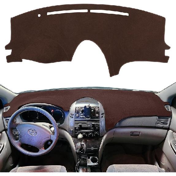 Dashboard Cover Fit For Toyota Sienna 2011 2012 2013 2014 Dash Cover Mat(Premium Carpet,Black)