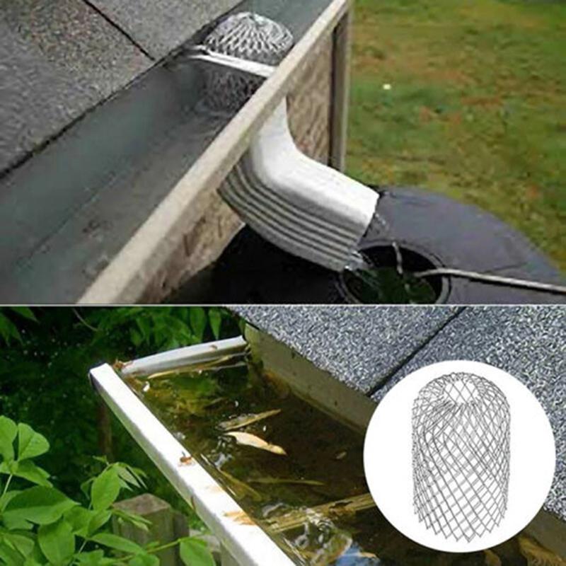 4x Metal Mesh Gutter Leaf Debris Mud Trap Guards Drain Pipe Cover Downpipe New