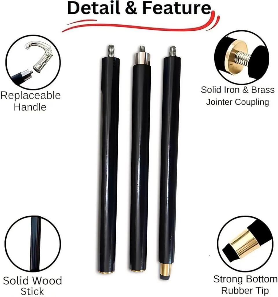 Antique Vintage Solid Brass Parrot Head Walking Stick - Walking Canes for Men & Women - Wooden Cane, Unique, Foldable, Fancy, Stylish, Gift Sticks