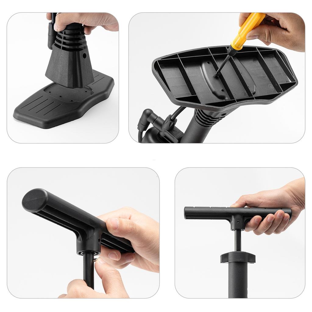 Pompka rowerowa podłogowa z manometrem 160 PSI 11 bar - czarna