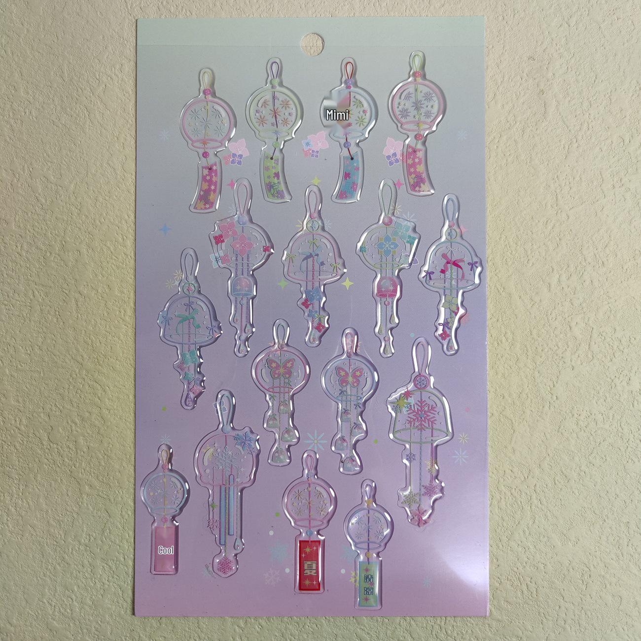 Korean Style 3D Transparent Resin Crystal Waterproof Phone Sticker