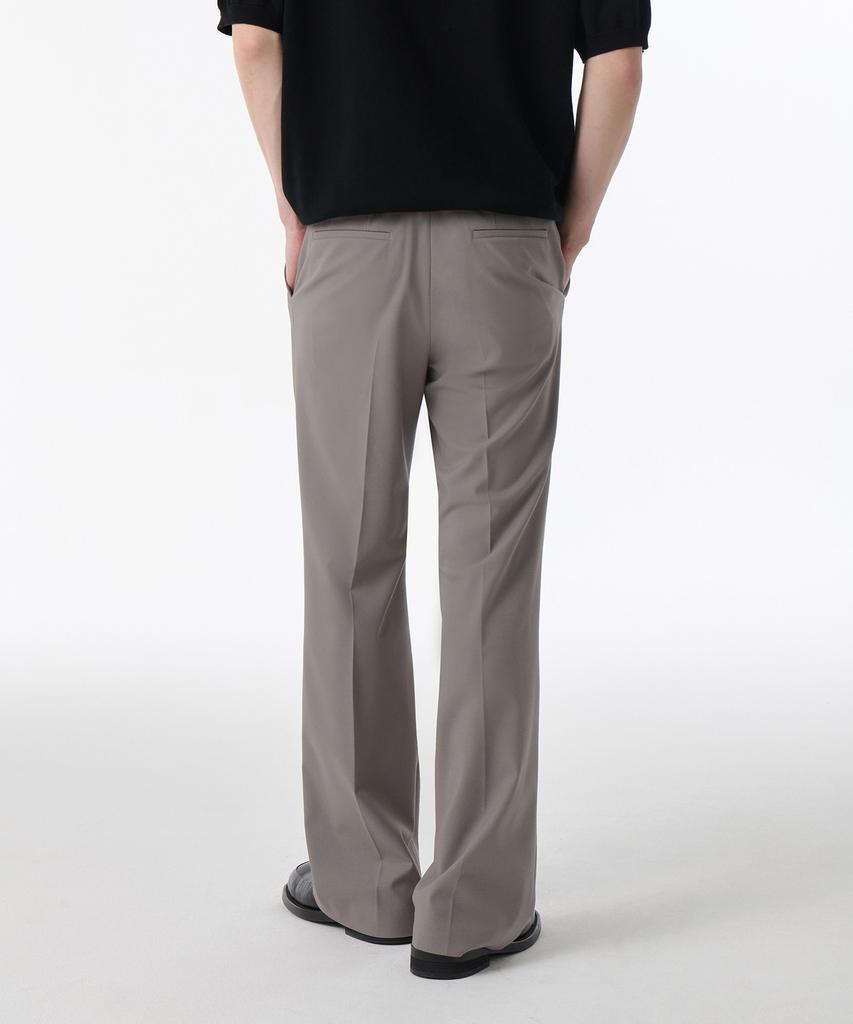 Musinsa Standard Whipcord Flare Hidden Banding Slacks [Grayish Beige]