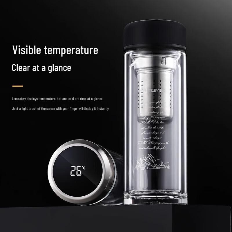 Temake Double-Layer Glass Tea Infuser Bottle