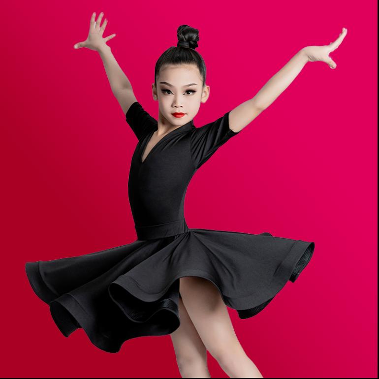 Dětské profesionální šaty na latinskoamerické tance pro dívky, šaty na společenské tance, rumba, cha cha, samba, tréninkové šaty, latinskoamerické vystoupení