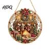 Holiday Party Hanging Ornaments Christmas Rhinestone Painting Suncatcher Kit Round DIY Decor Garden Window Fireplace for Tree Home Craft Pendant