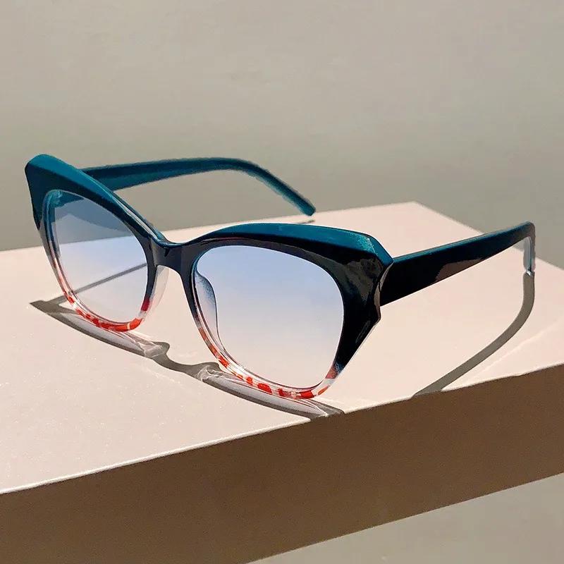 Dámské sluneční brýle Cat Eye Leopardí Gradient Vintage Módní design Retro Dámské Cestovní brýle Ženský slunečník