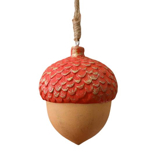 Christmas Ornament Rustic Wooden Acorn/Star Hanging Ornament Woodland Themed Holiday Decor for Tree Fireplace Farmhouse Decor
