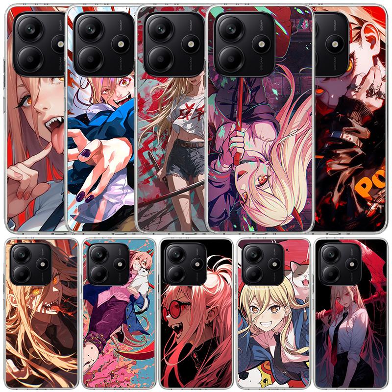C-Chainsaw Mans Power Phone Case For Xiaomi Redmi Note 15 14 14S 13 12S 12 Pro Plus 11S 11 11T 11E 10S 10 + Soft TPU Back Cover