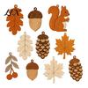 Indoor Outdoor Garden Decor Fall Wooden Garland Decor, Rustic Autumn Hanging Ornament with Squirrel Natural Wood Craft Maple Leaf Pinecone,
