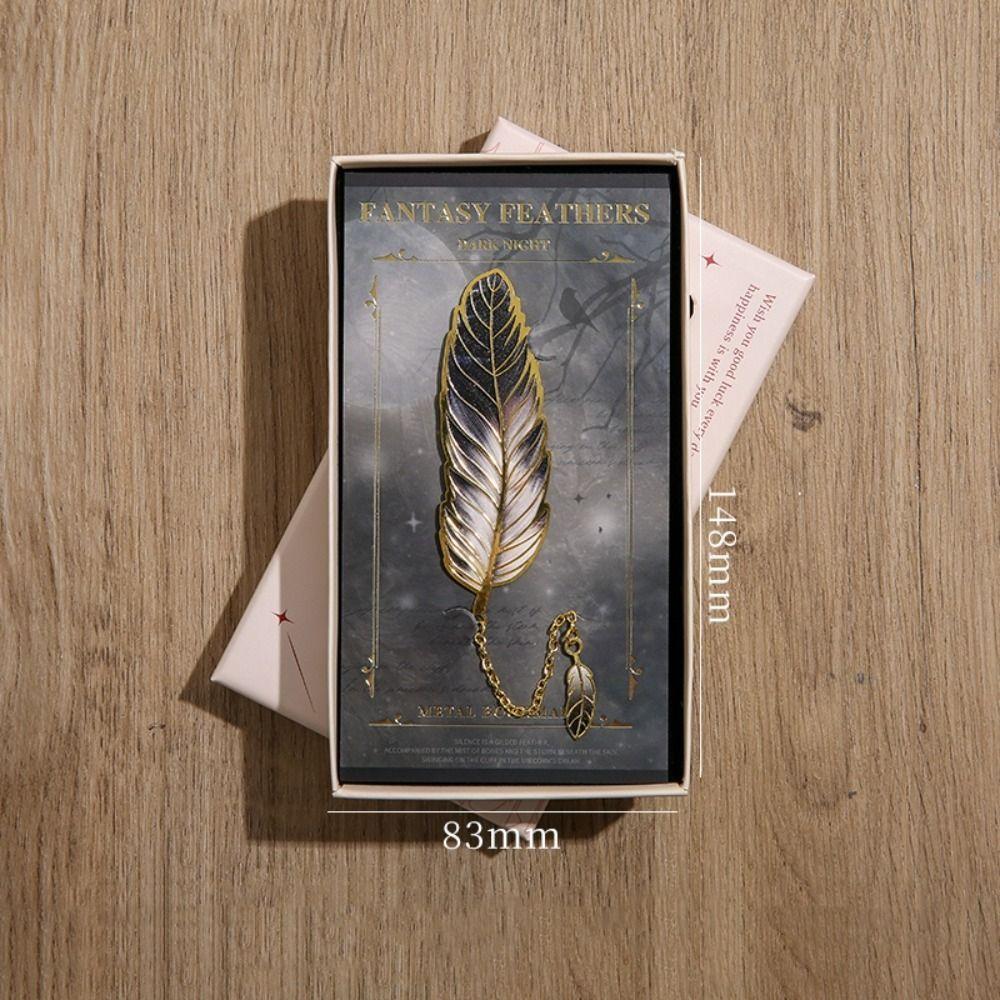 Metal Chain Feather Bookmark Page Clip Pendant Bookmark Aesthetic Vintage Book Clip  Book Lovers