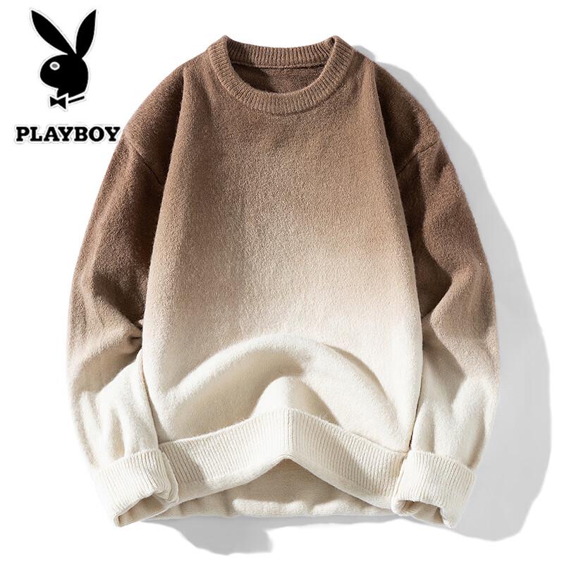 PLAYBOY Men's Loose-Fit Round Neck Knit Sweater