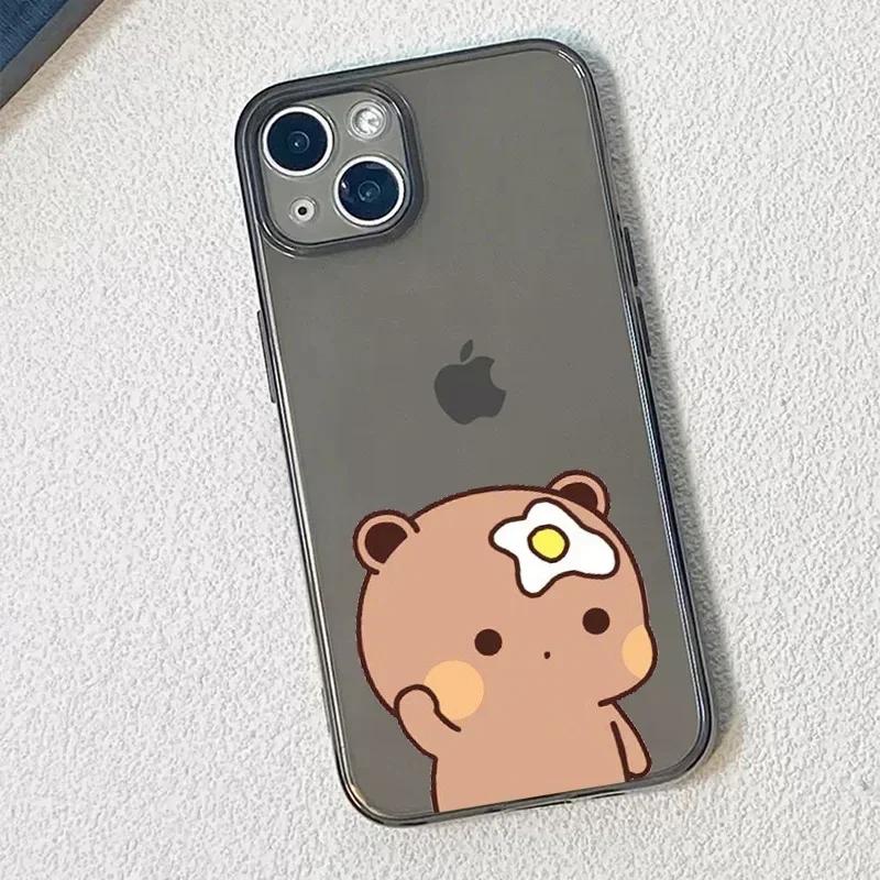 

Забавная пара медведей парный прозрачный чехол для телефона для iPhone 17 15 13 12 11 14 16 Pro Max Mini SE 7 Plus прозрачный чехол для влюбленных iPhone 13ProMax