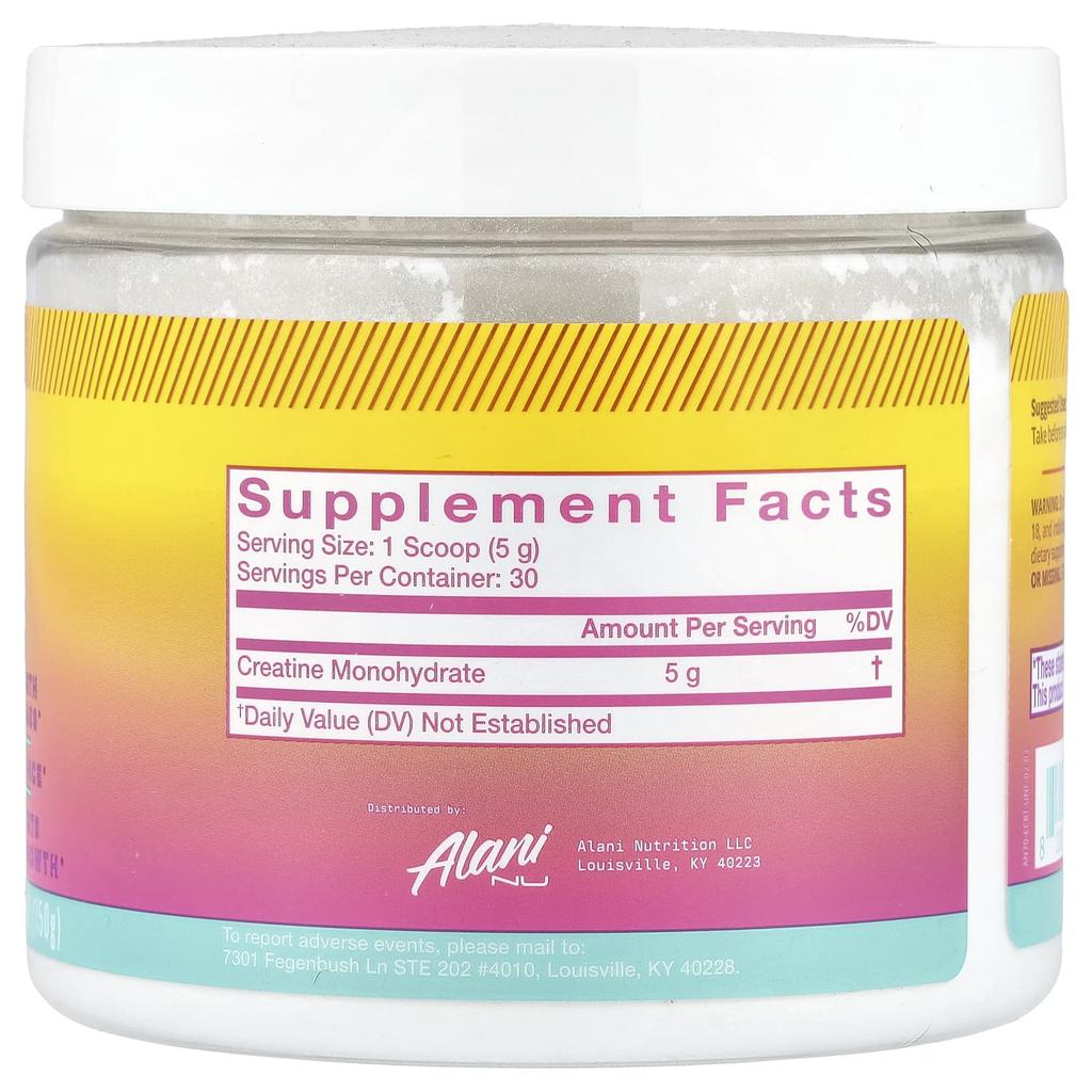Alani Nu, Creatine, Unflavored, 150g (5.2oz)