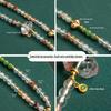 Hand-Woven White Crystal Pendant Necklace Lanyard for Sweaters