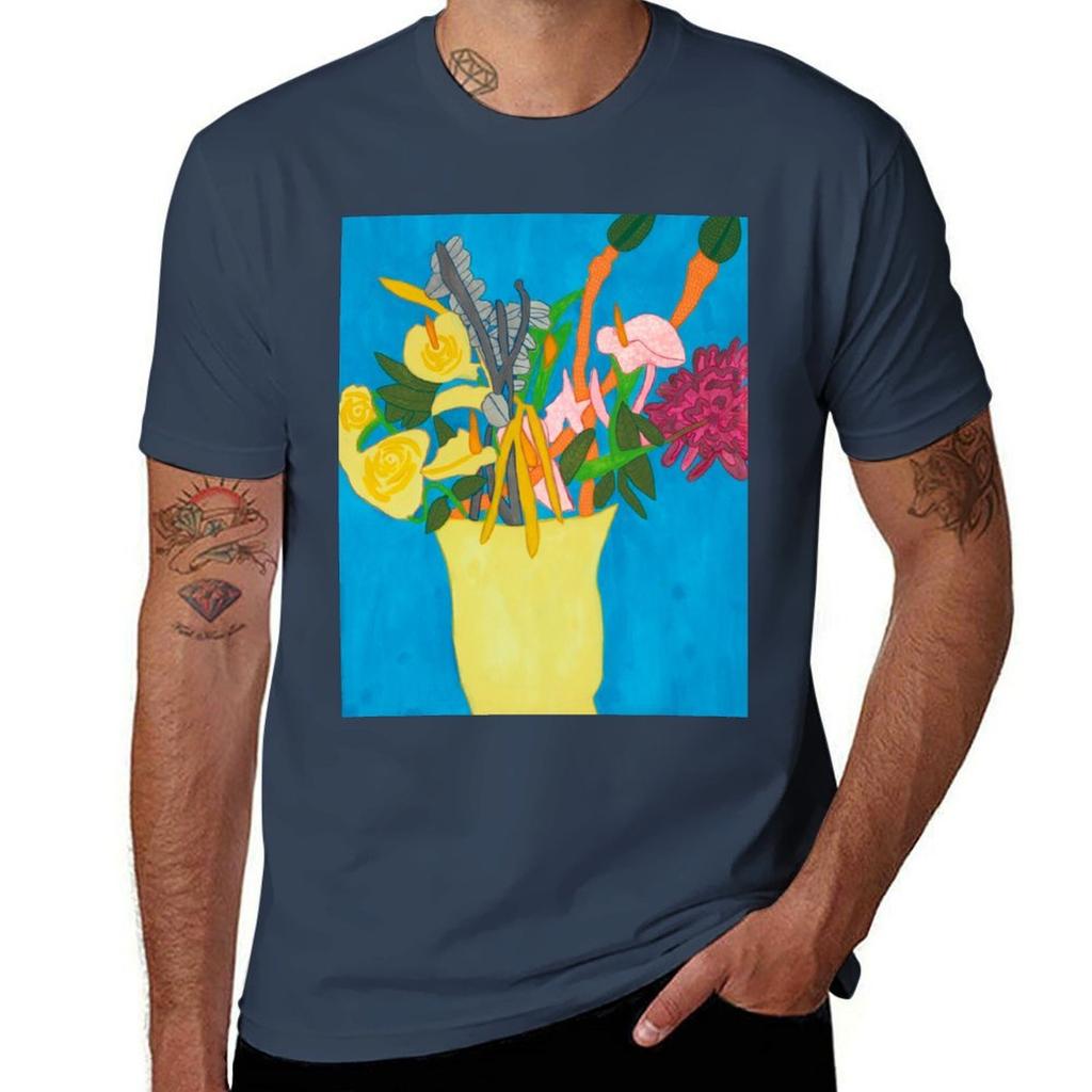 Flowers In A Vase Tshirt Durable Work Wear Tshirt