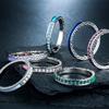Multi-Color Imitation Diamond-Set Zircon Epoxy Double-Spell Ring, Women'S Jewelry Copper Ring.