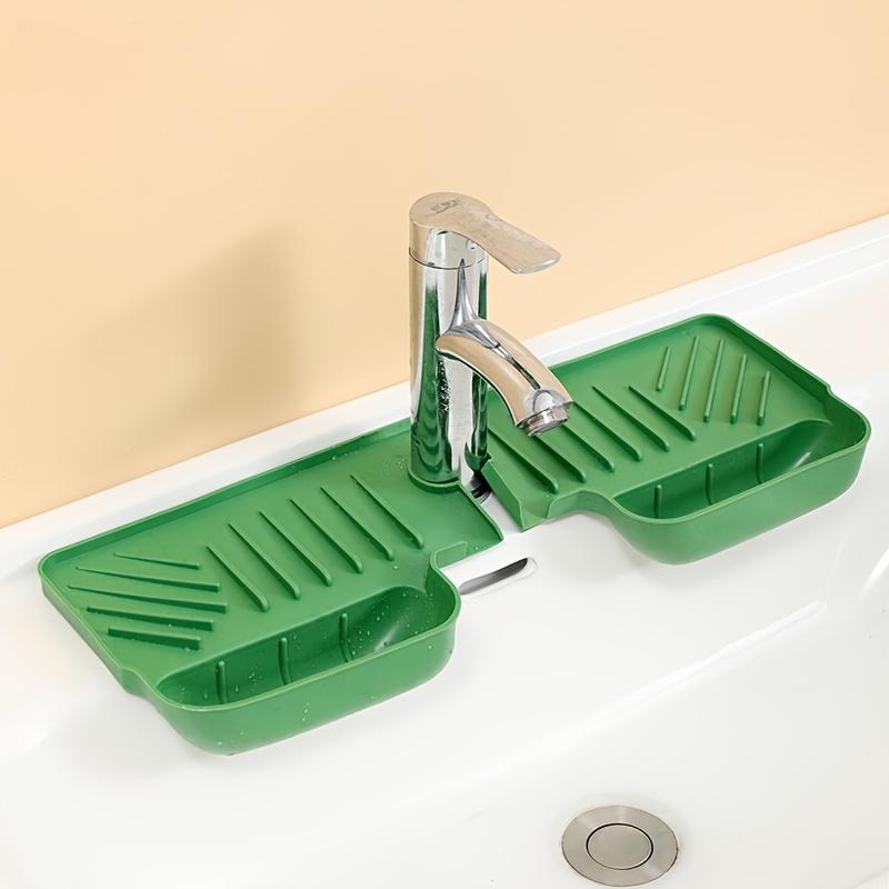 1 stk Kranavløpsoppbevaringsmatte, Kjøkkenvask Silikon Sprutbeskyttelse, Beskyttelse for Benkeplate på Bad og Kjøkken