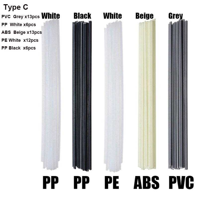 5/10/20 ADET Plastik kaynak çubukları ABS/PP/PVC/PE Kaynak Çubukları 5x2mm Plastik Kaynak tabancaları Tampon Onarımı Kaynak Malzemeleri 20cm