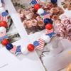 20pcs Star Heart Beads DIY Necklace Bracelet Accessories Red White Blue Wood Beads Tassel Craft Supplies