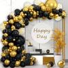 Black Gold Balloon Arch Garland Kit Confetti Balloons Birthday Party Decorations Adults Wedding Anniversary Balloon Baby Shower