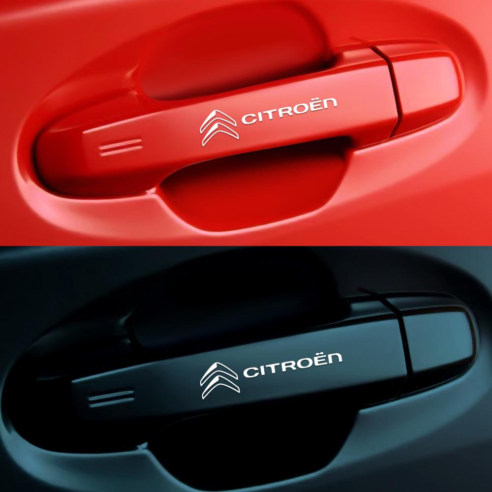 MGHK6 Car Logo Window Wiper Sticker Body Door Handle Decoration Decal Accessories For Citroen C1 C2 C3 C4 Picasso C4L C6 C8 C-ELYSEE