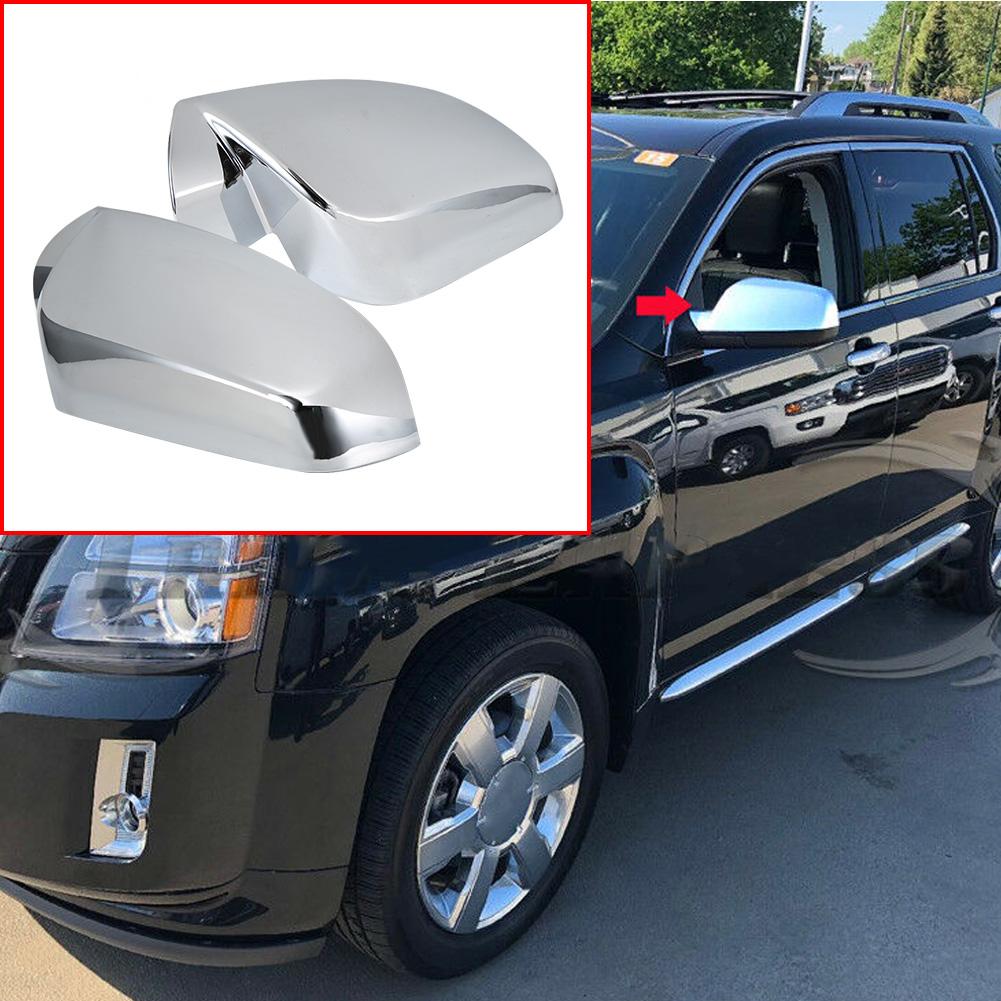 2pcs Electroplate Side Rearview Mirror Half Cover Trim Fits for Equinox Terrain 10 14