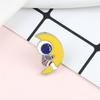 Creative Cartoon Astronaut Enamel Brooches Fashion Cute Space Moon Star Galaxy Bag Badge Lapel Pins Design Jewelry Gift for Kids