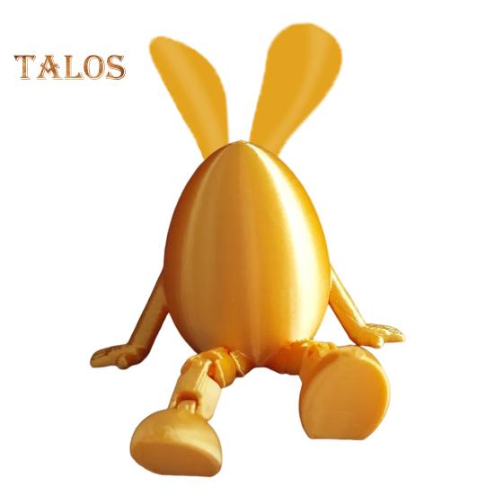 

Напечатанное на 3D-принтере пасхальное яйцо, настольный декор, украшение для яйца, шарнирная игрушка-яйцо с гибкими шарнирами для наполнителей пасхальной корзины, принадлежности для охоты на пасхальные яйца B золотистый