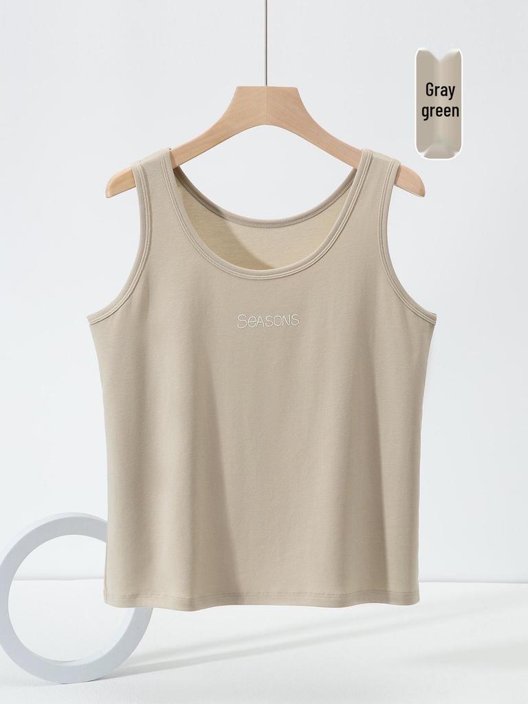 Plus Size Women's Korean Style Cotton Camisole Tank Top - Sleeveless Solid Color for Spring/Summer