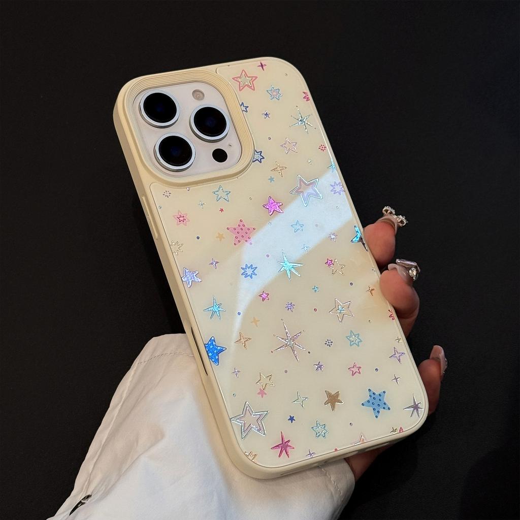 Gilded Colorful Stars Apple 16 Mobile Phone Case Suitable for IPhone16pro Max Small Fresh 15 Anti Fall 13